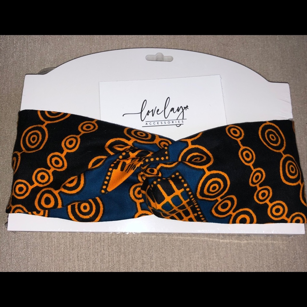 Teal & Orange African Print Headbands